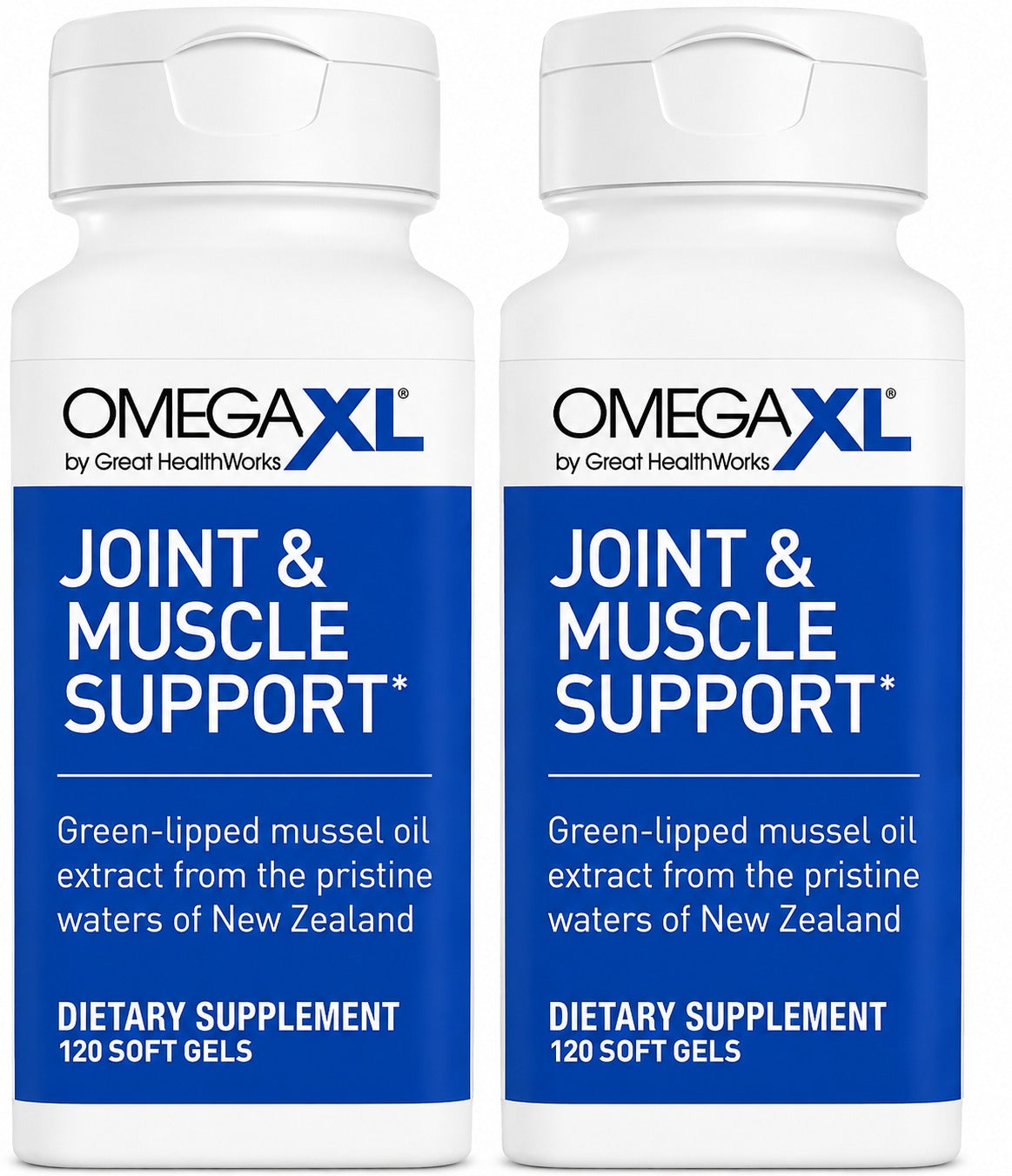 OmegaXL Joint & Muscle Support Green-Lipped Mussel Oil 120 Softgels | 1, 2 & 3 Pack Options