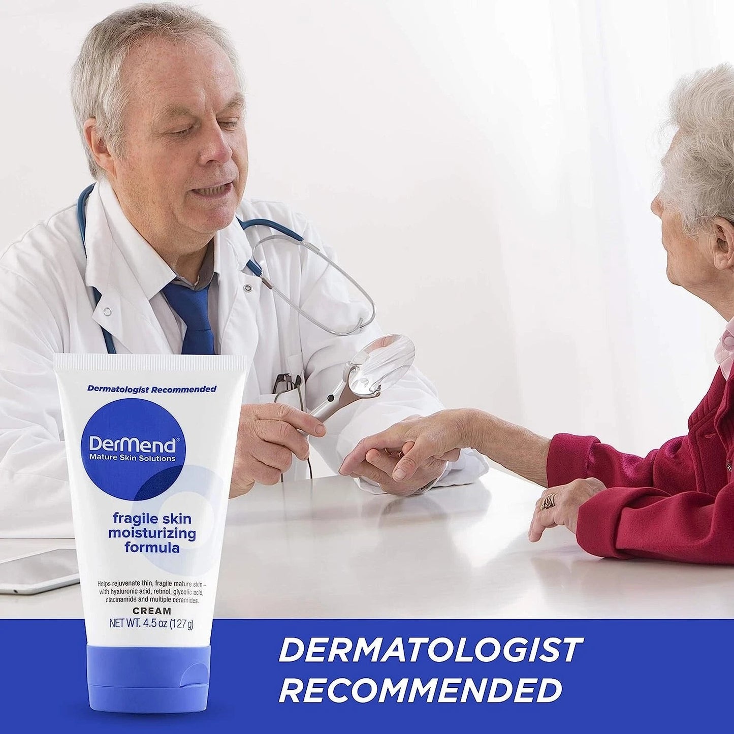 DerMend Fragile Skin Moisturizing Formula Cream 127g – Anti-Aging & Wrinkle Care for Mature Skin | Dermatologist Recommended Hydrating Body Lotion