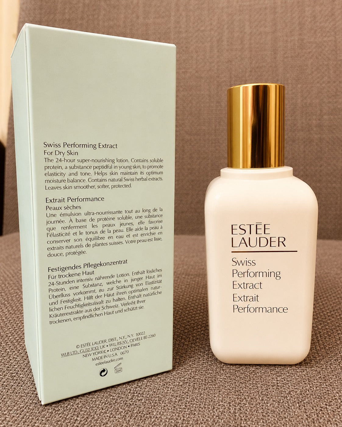 Estée Lauder Swiss Performing Extract Moisturizer 3.4oz / 100ml for Dry & Normal Skin – New in Box Anti-Aging Skincare