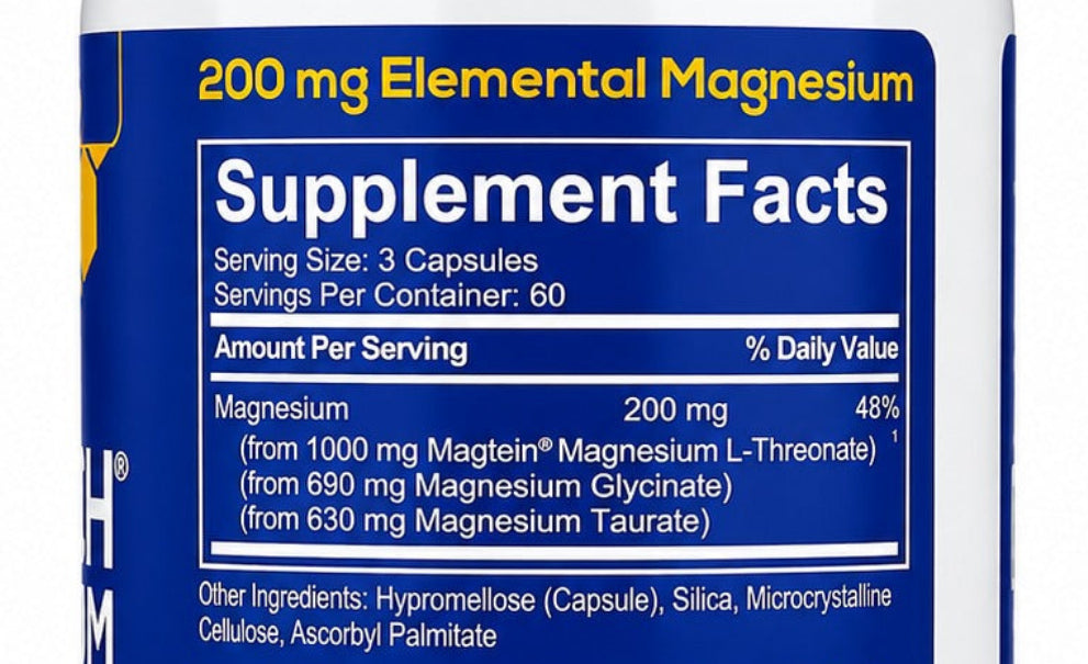 MagTech® Magnesium Supplement – 180 Vegan Capsules (66.6 mg per Capsule) – High Absorption Magnesium Support for Muscle & Nerve Health