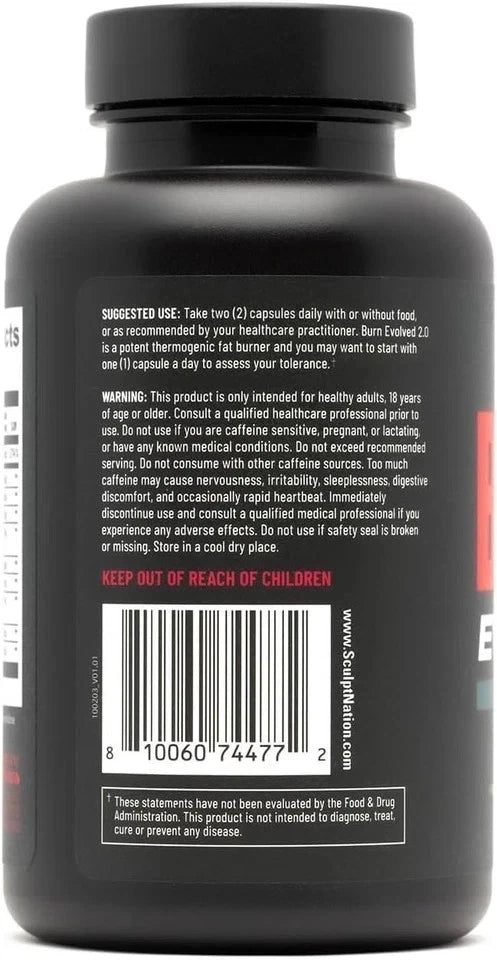Sculpt Nation by V Shred Burn Thermogenic Fat Burner for Men & Women 60 Capsule