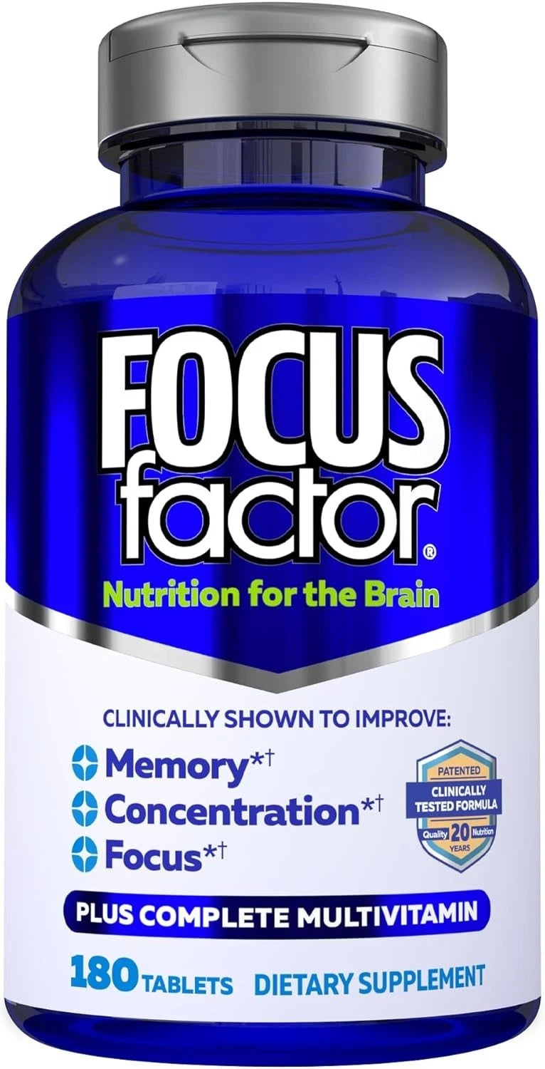 Focus Factor Brain &amp; Memory Support Dietary Supplement – 180 Tablets