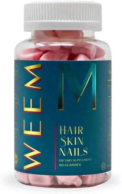 WEEM Hair, Skin &amp; Nails Gummies – Vegan Biotin Supplement for Healthy Hair Growth, Skin Radiance &amp; Strong Nails