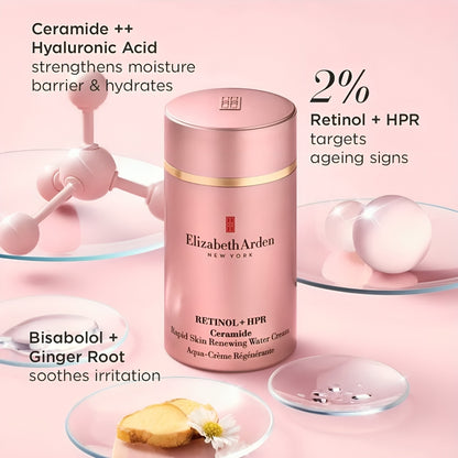 Elizabeth Arden Retinol + HPR Ceramide Rapid Skin Renewing Water Cream 50ml / 1.7 oz – Anti-Aging Hydrating Face Cream