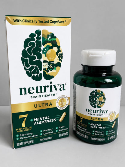 Neuriva Ultra Brain Health Supplement 60 Capsules | Memory, Focus &amp; Mental Alertness Support
