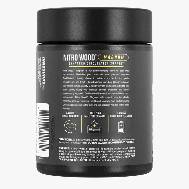 Inno Supps Nitro Wood MAGNUM Capsules – Enhanced Circulation, Stamina &amp; Male Vitality Support Supplement (60 Count)
