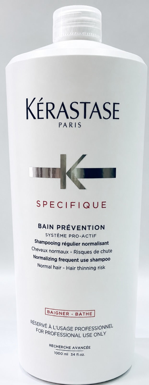 Kérastase Bain Prevention Shampoo 1000ml | Anti-Hair Loss Strengthening Shampoo for Thinning Hair