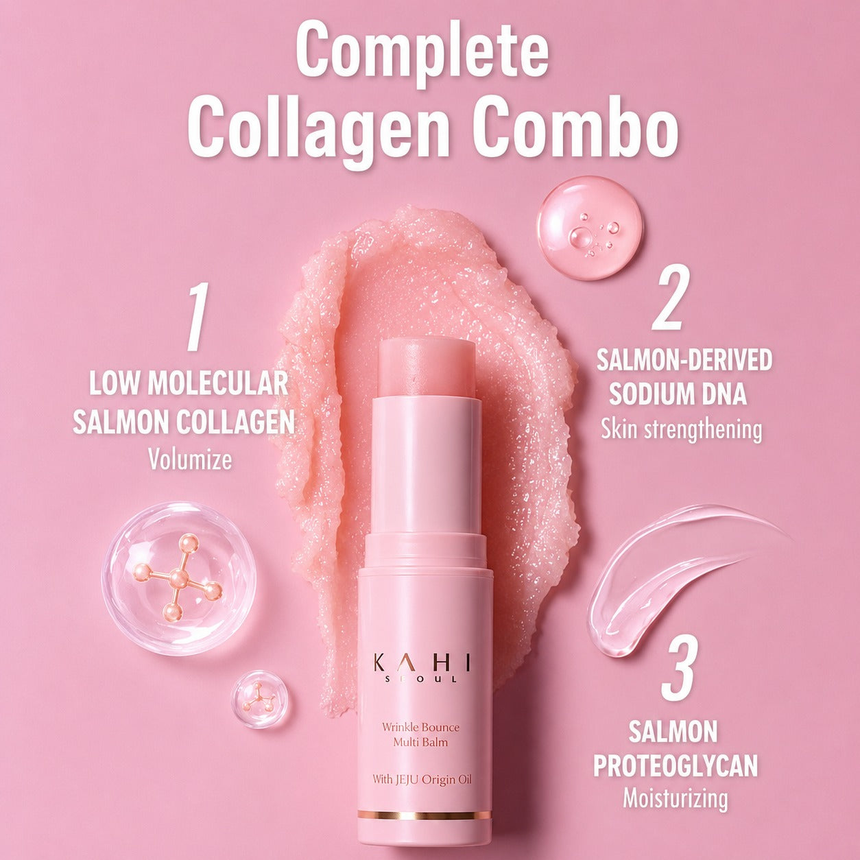 KAHI Wrinkle Bounce Multi Balm Stick 9g – Hydrating Anti-Aging Facial Serum Balm for Fine Lines &amp; Wrinkles