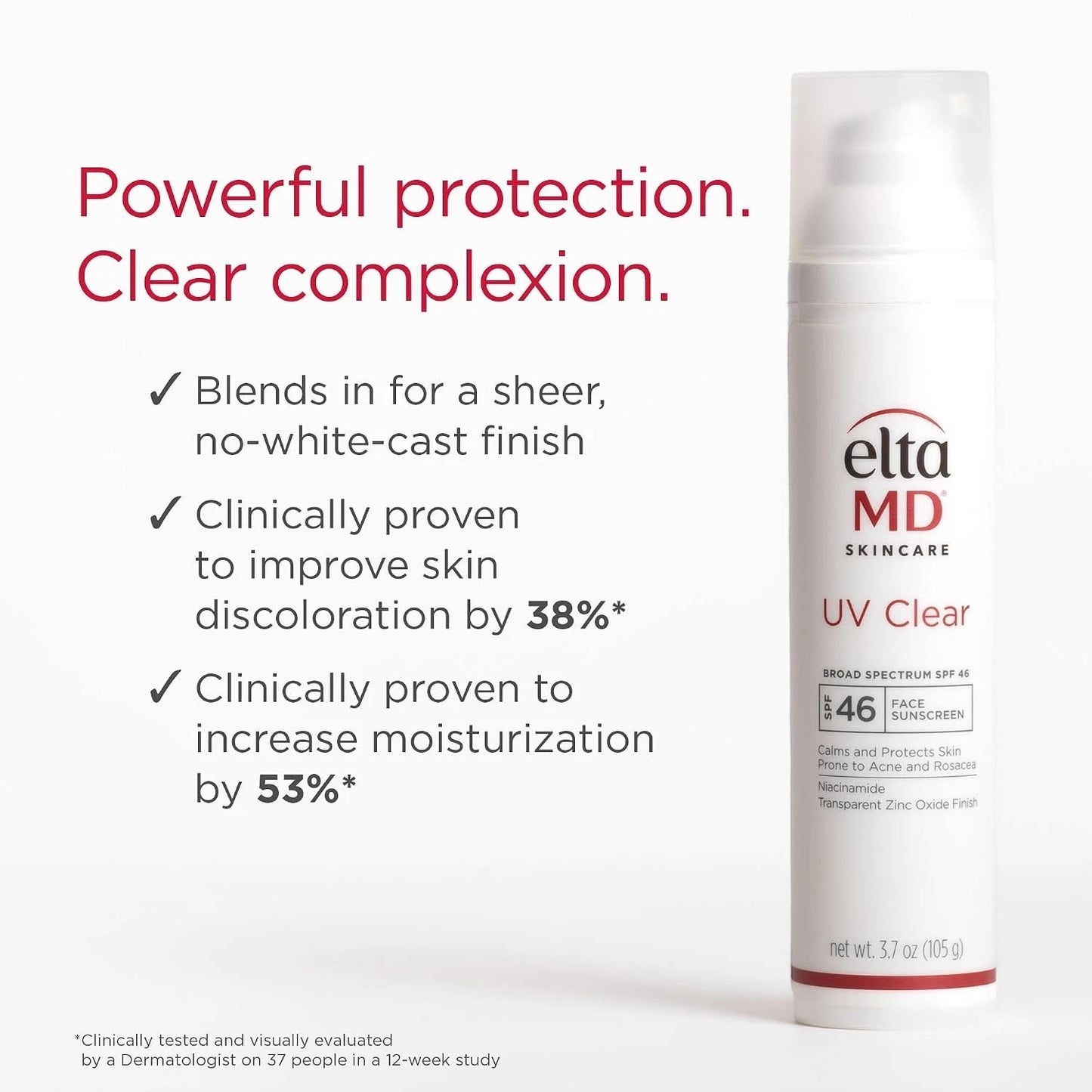 EltaMD UV Clear Broad Spectrum SPF 46 Face Sunscreen 3.7 oz (106g) Facial Sunscreen for Acne-Prone &amp; Sensitive Skin