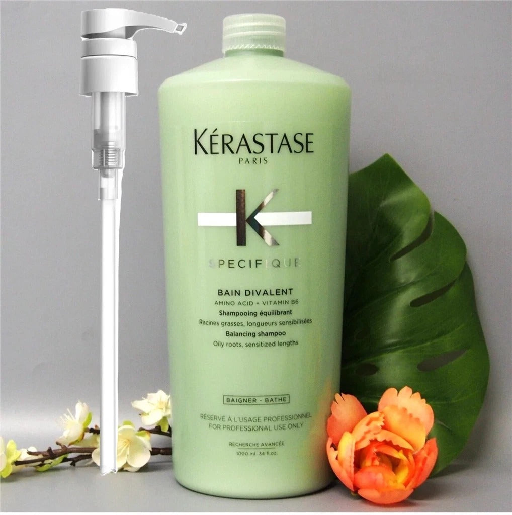 Kerastase Specifique Bain Divalent Balancing Shampoo 1000ml / 34oz with Pump for Oily Roots &amp; Sensitized Lengths