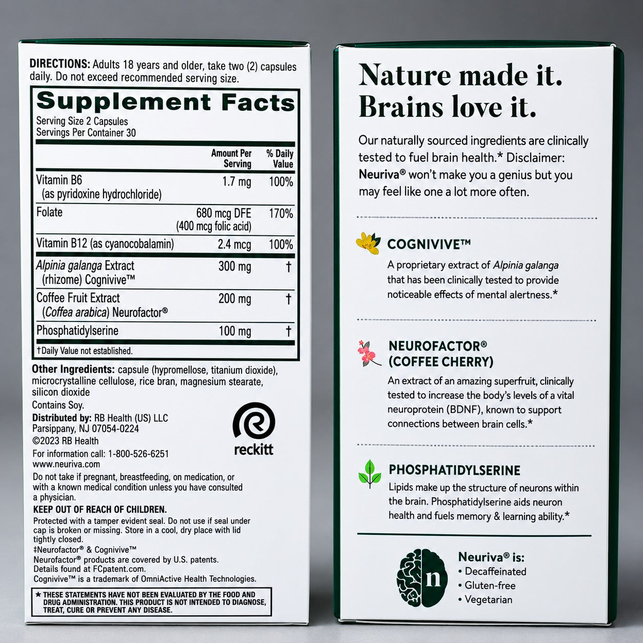 Neuriva Ultra Brain Health Supplement 60 Capsules (2-Pack) | Memory, Focus &amp; Mental Alertness | 120 Capsules Total