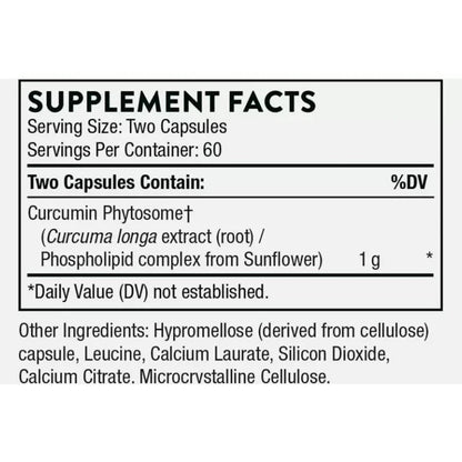 Thorne Curcumin Phytosome 1000mg High Absorption Supplement – 60 Capsules | Advanced Joint &amp; Inflammation Support