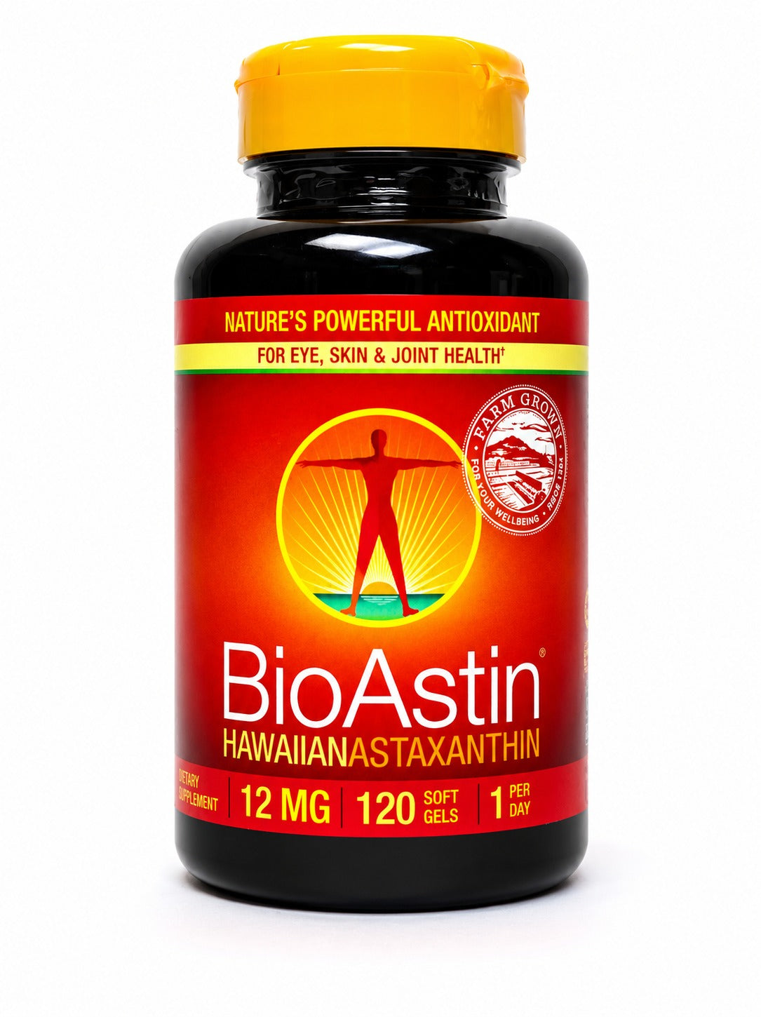 BioAstin Pure Hawaiian Astaxanthin 12mg Dietary Supplement – 120 Gel Caps (Exp 01/2028)