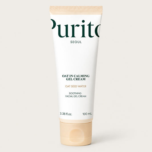 PURITO Oat-In Calming Gel Cream 100mL – Soothing Hydrating Gel Moisturizer with 77% Oat Seed Water, Panthenol &amp; Squalane | Lightweight Korean Skincare for Sensitive Skin