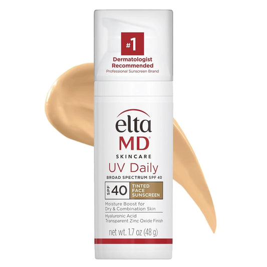 EltaMD UV Daily Tinted Broad Spectrum SPF 40 Face Sunscreen 1.7 oz (48g) Moisturizing Facial Sunscreen with Hyaluronic Acid