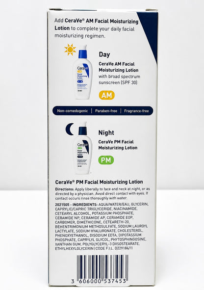 CeraVe PM Facial Moisturizing Lotion 2 fl oz (59ml) Ultra Lightweight Night Face Moisturizer with Ceramides &amp; Hyaluronic Acid New