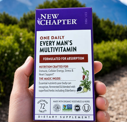New Chapter One Daily Every Man's Multivitamin 72 Vegetarian Tablets - Men's Daily Vitamins &amp; Minerals