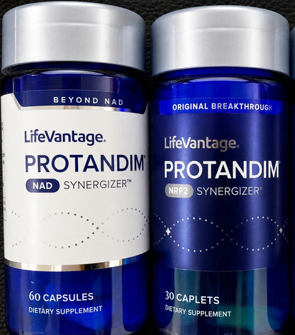 LifeVantage Protandim NRF2 Synergizer 30 Caplets + NAD Synergizer 60 Capsules Authentic Dietary Supplement Bundle