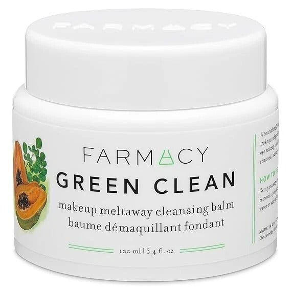 Farmacy Green Clean Makeup Meltaway Cleansing Balm 100ml – Natural Cleansing Balm Makeup Remover, Hydrating Face Cleanser