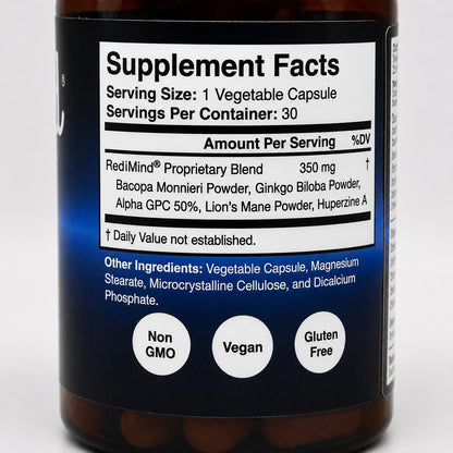 Nutreance RediMind Cognitive Support Supplement – 30 Capsules | Memory &amp; Focus Enhancement Formula