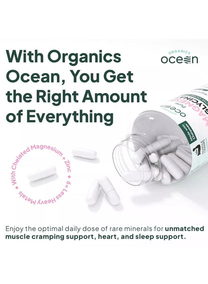 Organics Ocean Pure Magnesium Glycinate Zinc 4 Sleep 90 Capsules Dietary Supplement