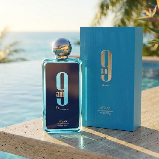 9 am Dive by Afnan 3.4 oz EDP Cologne Perfume Unisex New In Box