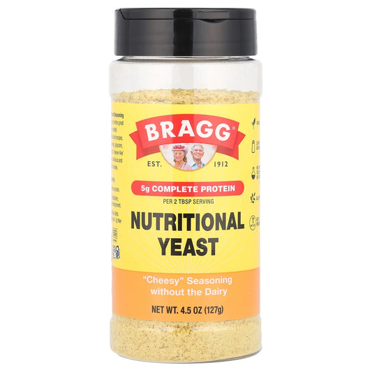 Bragg Nutritional Yeast Seasoning 4.5 oz (127g) – Vegan Cheesy Flavor, Complete Protein &amp; B Vitamins