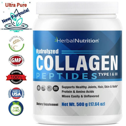 Premium Collagen Peptides Powder – Hydrolyzed Protein for Bones, Joints &amp; Skin Support | Beauty &amp; Wellness Supplement