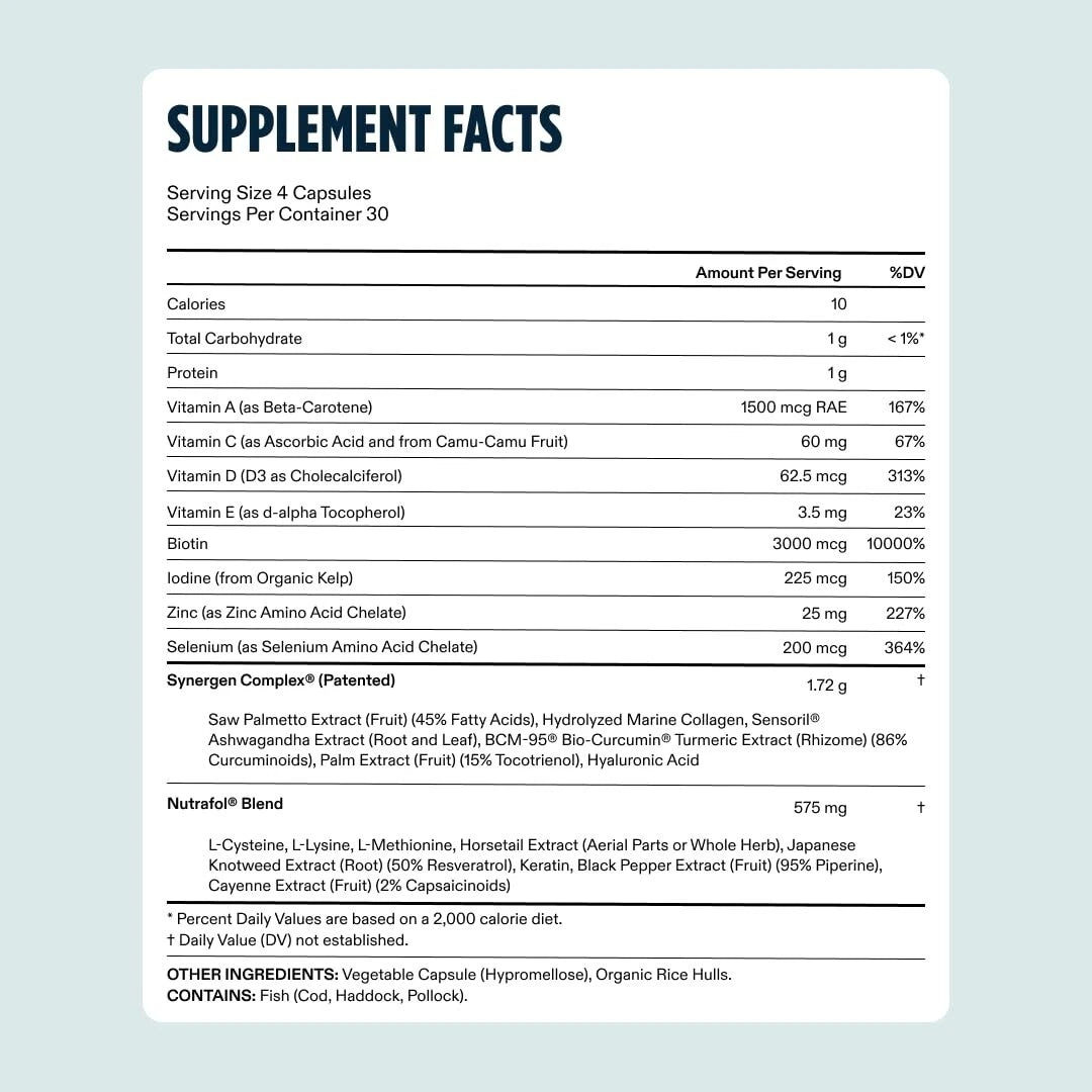 Nutrafol Men's Hair Growth Supplement – Clinically Tested Formula for Thicker, Stronger Hair – USA Made Capsules