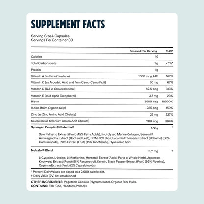 Nutrafol Men's Hair Growth Supplement – Clinically Tested Formula for Thicker, Stronger Hair – USA Made Capsules
