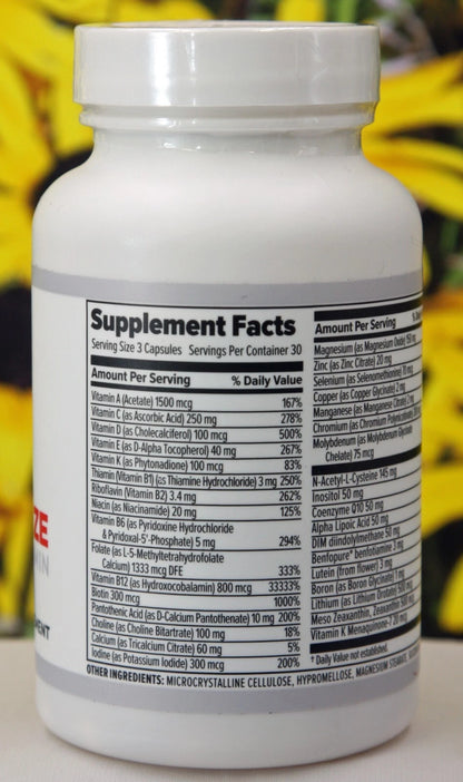 10X Health Optimize Methylated Multivitamin – 90 Capsules | Active B-Complex with 5-MTHF, B12 &amp; NAC | Energy, Brain &amp; Cellular Support Supplement