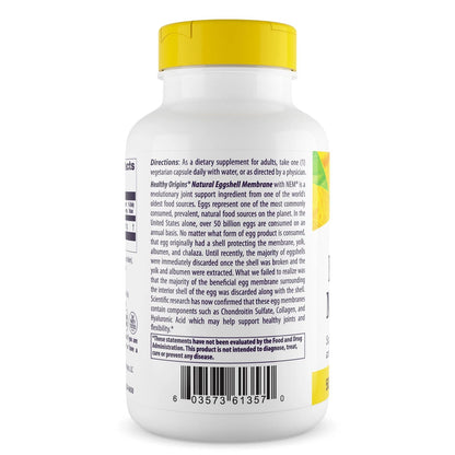 Healthy Origins Eggshell Membrane 500mg 120 Veg Capsules – Joint Support Supplement with Natural Collagen &amp; Hyaluronic Acid