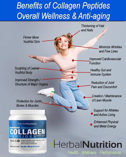 Premium Collagen Peptides Powder – Hydrolyzed Protein for Bones, Joints &amp; Skin Support | Beauty &amp; Wellness Supplement