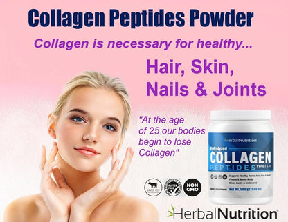 Premium Collagen Peptides Powder – Hydrolyzed Protein for Bones, Joints &amp; Skin Support | Beauty &amp; Wellness Supplement