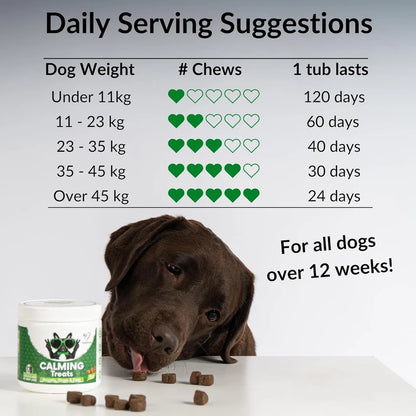 Calming Treats for Dogs – Anxiety, Stress &amp; Fear Relief Chews for Barking, Travel &amp; Aggression Support – 60 Count Natural Calming Supplement for All Breeds
